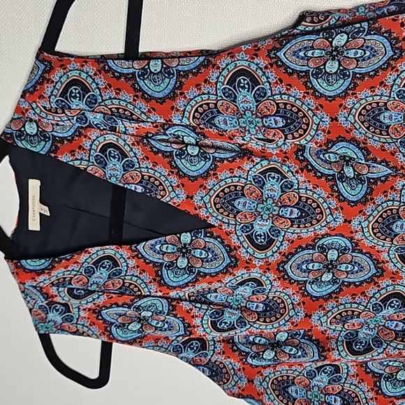 41 Hawthorn Sleeveless Paisley Blouse Red Navy Turquoise High Low Hem Size M - Picture 5 of 16